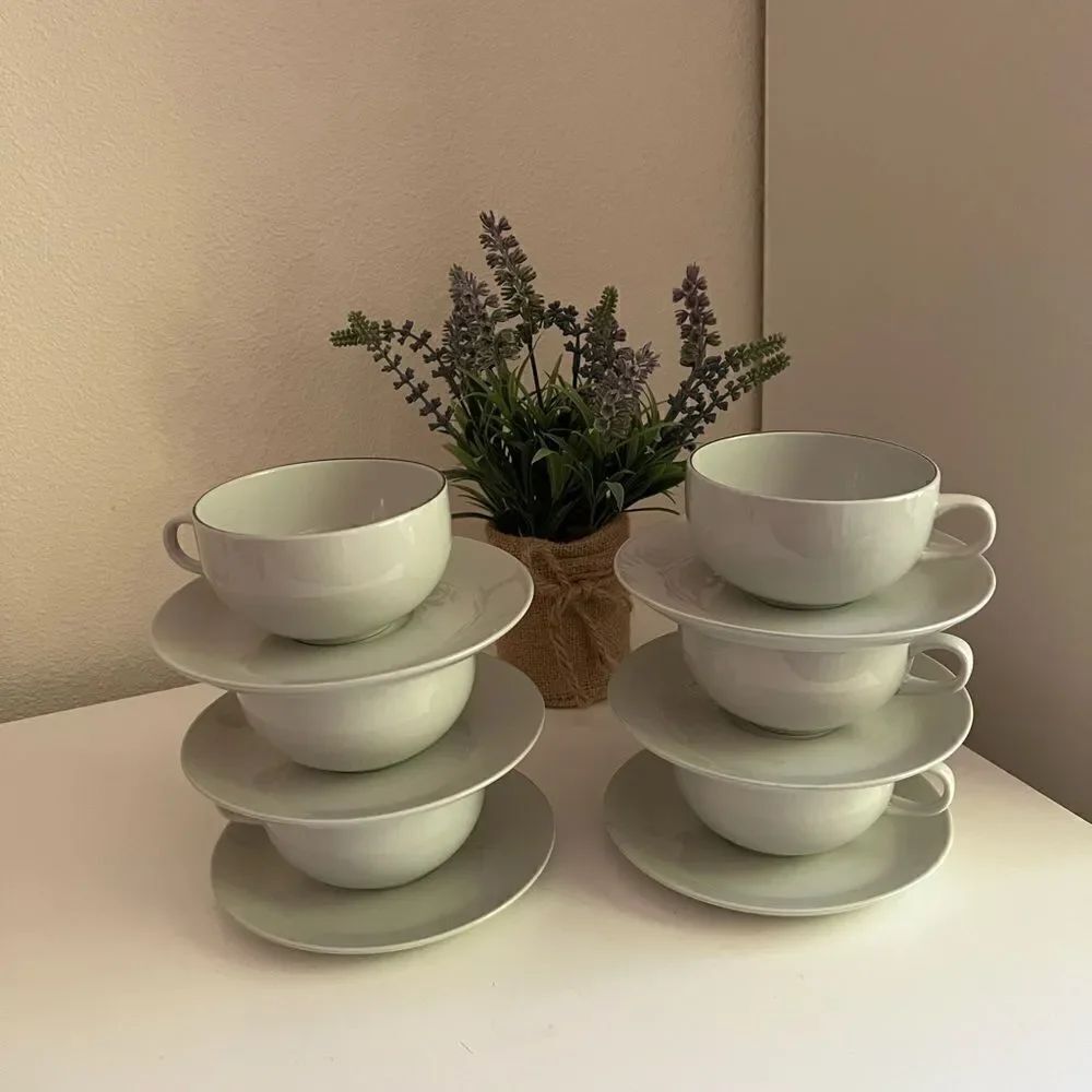 Royal Copenhagen set for 6 cups & saucers 3074 design from 1963 by Goethe Meyer